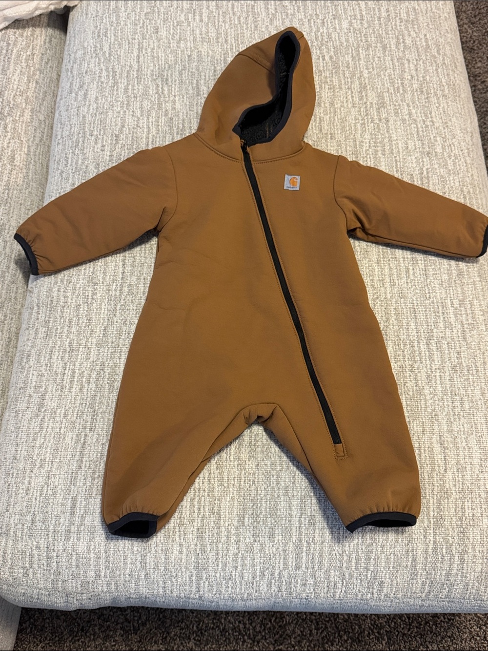 Carhartt Brown Hooded Kids One-Piece Coverall size 6 months